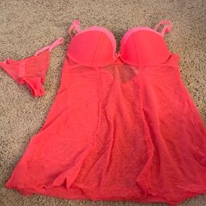 Never worn coral lingerie
